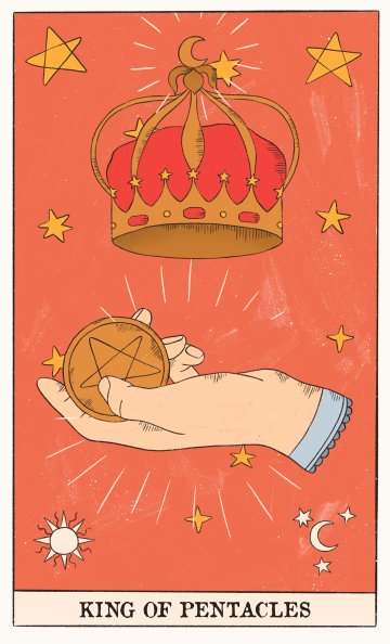 Цар на Пентаклите (King of Pentacles) - Таро карта значение